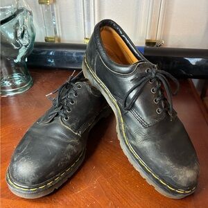 Dr Martens 8053 Black Leather Oxfords Mens US 14 Padded Collar 5 Eye